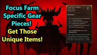 Diablo 4|Focus Farm Gear Pieces. Get Those Unique Items!!