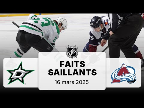 Stars vs Avalanche 16/03 | Faits saillants