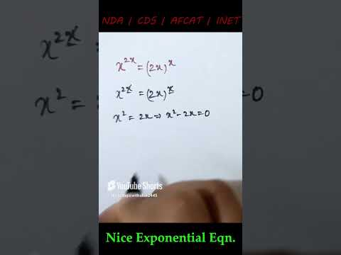 Nice Exponential Equation #ndaexam #cds  #afcat  #INET #simple   #maths #mathproblem #exam