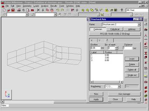 Autodesk Robot structural analysis - structure axes