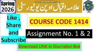 ⏩ AIOU Code 1414 Solved Assignment No.1 & 2 Spring 2026 || Fundamental Of Money And Banking ||