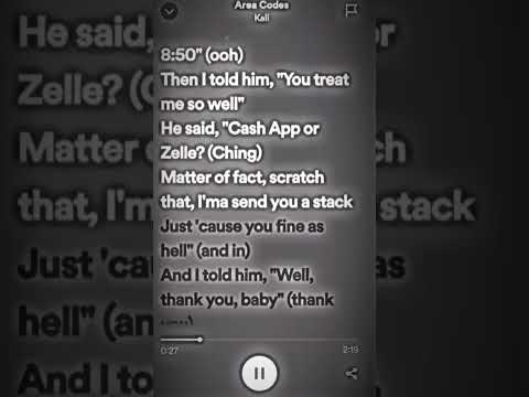Area Codes - Kali #subscribe #lyrics #music #spotify #fypシ #tiktoksong #songs #trending #kali