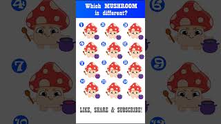 Which 🍄 is Different? 🤔🔎😜 #spotthedifference #braingames #quickchallenge #findthedifference