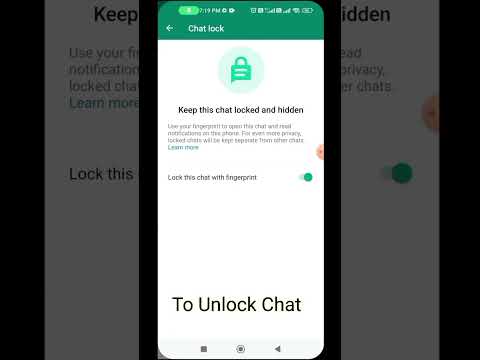 Lock WhatsApp Chat | Whatsapp चैट लॉक करें|| #whatsapp #lock