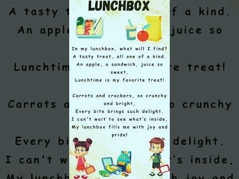Lunchbox poem for kids | English poem | fun poems #shorts