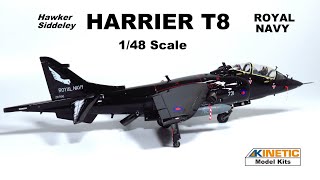FULL BUILD  - ROYAL NAVY HARRIER T8 - 1/48 SCALE AIRCRAFT MODEL KIT / Kinetic