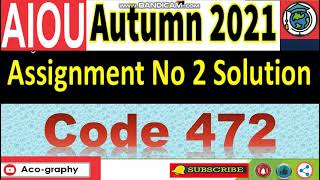 AIOU Code 472 Solved Assignment No.2 Autumn 2021 || Subject: Quran – E – Hakim || Level: Bachelor/BA