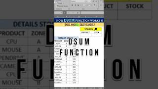Use DSUM to sum with conditions! 🔍📊 #DSUM #ExcelHack #viral #trending #trendingshorts #excel