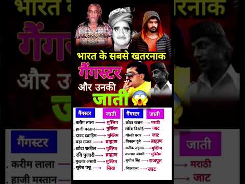 भारत के सबसे खतरनाक गैंगस्टर और उनकी जाती 😱👈India most dangerous gangsters and their castes #shorts