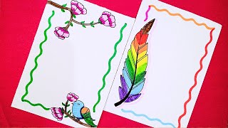 DRAW SIMPLE BORDER DESIGN|EASY BORDER DESIGN FOR PROJECT WORK|NOTEBOOK DECORATION IDEAS