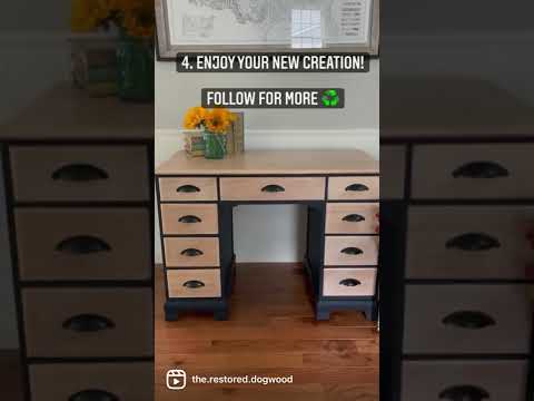 Amazing Two Toned Desk Update | Upcycled Ecofriendly |  Modern Classic Desk