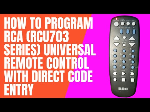 How to Set up RCA (RCU703 Series) Universal Remote Control with Direct Code Entry
