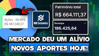 New investments in the portfolio. BB Seguros rising after earnings release. Markets up today.