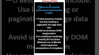How do you handle Performance Optimization in LWC?#salesforcefighters #lwc