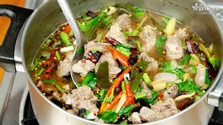 Spicy and sour beef soup, spicy and delicious, easy to make and delicious.