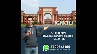 IGNOU Solved Assignment 2025-26 For All Courses 😍 #IGNOU #SolvedAssignment #update #ignouassignment