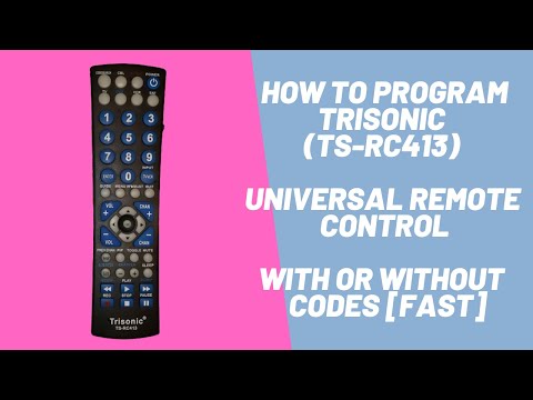 How to Program Trisonic (TS-RC413) Universal Remote Control With or Without  Codes [Fast]