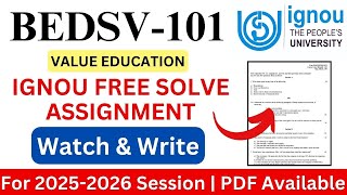 IGNOU BEDSV-101 2025-2026 Solve Assignment | IGNOU Free Solve Assignment 2025-2026 | IGNOU Prep |