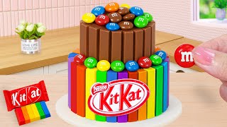 How to Make Rainbow KitKat Cake | Satisfying Mini Dessert DIY | Cute Mini Bakes