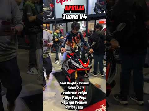 APRILIA TUONO V4 SEAT HEIGHT TEST🔥#aprilia #tuonov4  #tuono660  #apriliastyle  #seatheight #bikelife