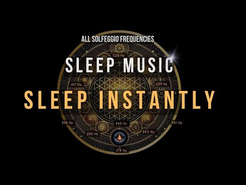 BLACK SCREEN SLEEP MUSIC ☯ All 9 solfeggio frequencies ☯ Fall Asleep Fast