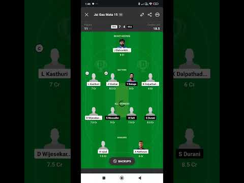 SNA VS GCA DREAM11 #GL TEAM 100% wining TEAM #shortvideo #dream11