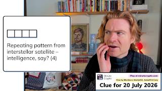 Minute Cryptic 755: Repeating pattern from interstellar satellite – intelligence, say? (4)