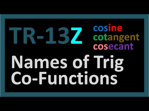 TR-13Z: How the Co- Trig Functions got their Names