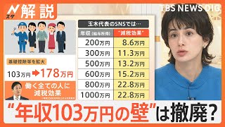 “年収103万円の壁”は撤廃？ 8兆円の減収に…財源どうする？ 自民・国民 政策協議開始へ【Nスタ解説】｜TBS NEWS DIG