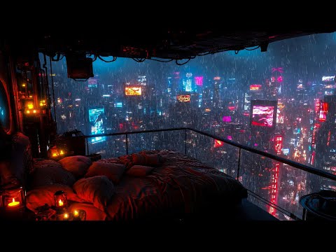 Urban Haven: Calm Above The Digital Metropolis | Rain And Ambient Music