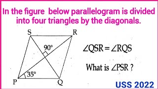 USS MATHS ANSWER KEY 2022|PSC|NMMS|KTET|Find the angles of a parallelogram where one angle is given