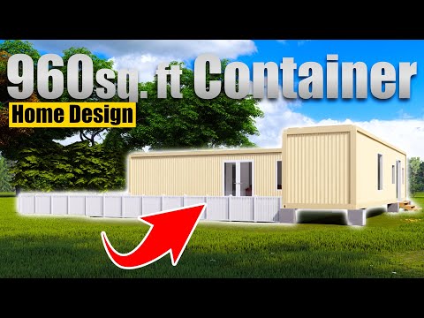 Embrace Minimalist Living: 960 Sq Ft Shipping Container Home | L-Configuration Design