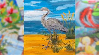 Acrilic Painting  🎨 HERON 🎨| How to Draw | Magic Paintings