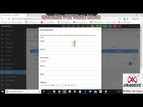how to add warehouse on grandse pos billing software?