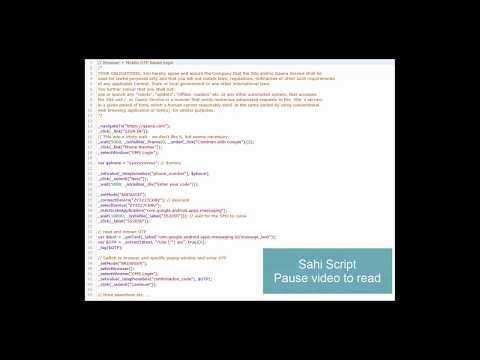 Sahi Script - Browser and Mobile Automation - OTP Scenario