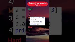 Python Programming quiz 1 #PythonQuiz 🐍 #ProgrammingChallenge 🚀 #LearnPython 📚 #PythonFun  🎯