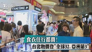 食衣住行都貴！ 台北物價登「全球32、亞洲第3」