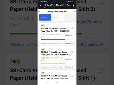 #sbiclerk l previous year paper l 98%+ %tile l Testbook #mocksolution #highlights