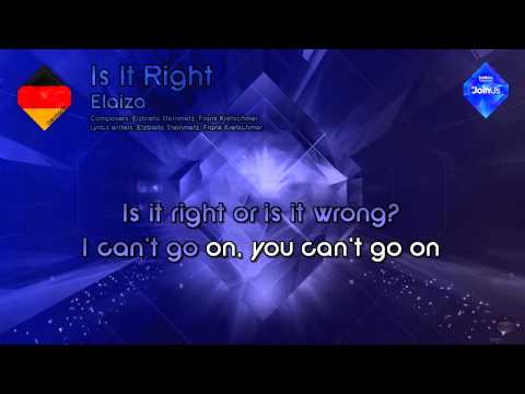 Elaiza - "Is It Right" (Germany) - [Karaoke Style]