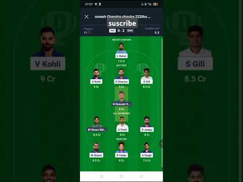 India vs Bangladesh dream11 team /#dream11team #indiavsbangladeshtodaymatchprediction