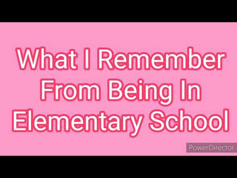 What I Remember From Being In Elementary School