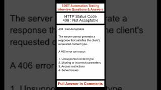 API Testing : HTTP Status Code : 406 : Not Acceptable