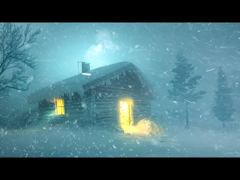 Night Snowstorm in Old House - Relaxing Winter Sounds for Sleeping | Howling Wind & Heavy Snow