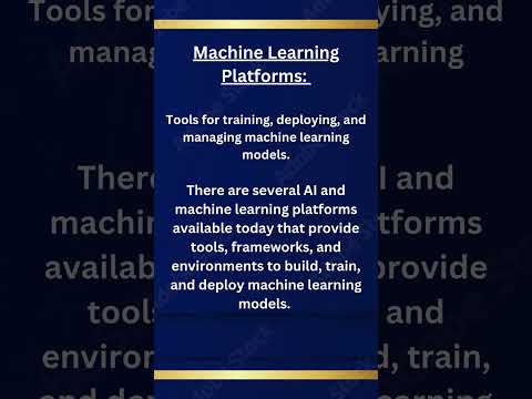 AI TOOLS PART 1 MACHINE LEARNING PLATFORMS#machinelearning #AIPlatforms