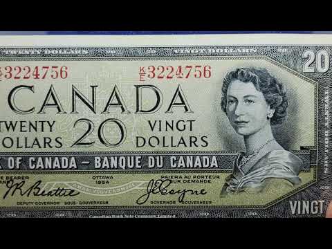 1954 $20 Canadian Banknote (Modified)