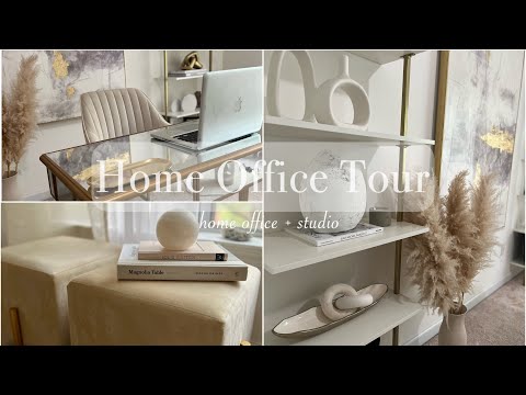 Home Office Tour| Home Studio Tour| Amazon Home Office Finds| Neutral Office Decor