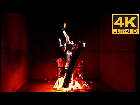 Burning Logs and Crackling Fire Sounds for Stress Relief 🔥 Soothing Fireplace Sounds - 4k fireplace