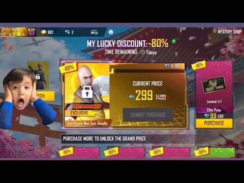 New event is free fire mystery shop | One punch man mystery shop | Elite pass discount in free fire