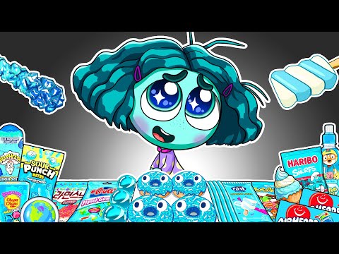 Eating Blue Dessert Emoji 🍦🍰 Inside Out (Envy) ASMR Mukbang  | Tasty Toon