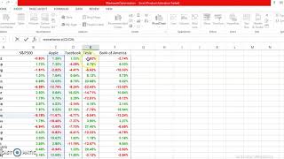 Excel Solver for Portfolio Risk and Return Analysis